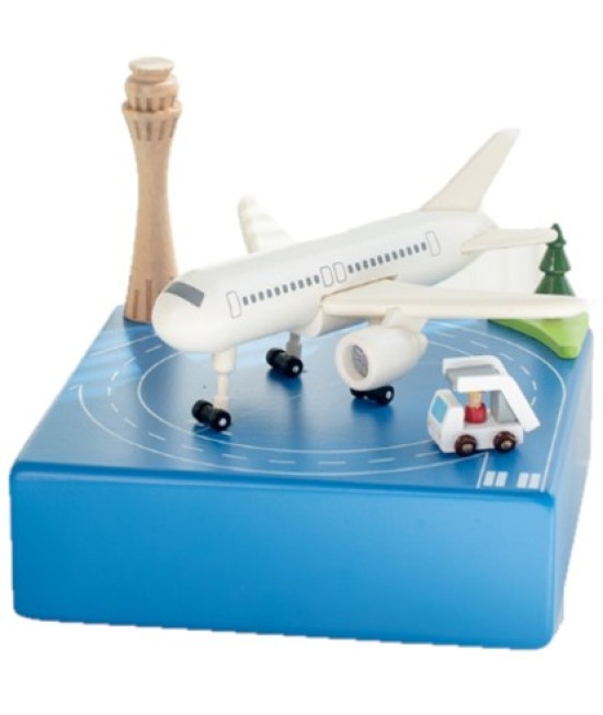 飛機停機坪 音樂盒 木質音樂盒 MUSIC BOX